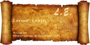 Lerner Ervin névjegykártya