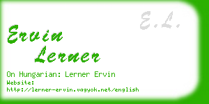 ervin lerner business card